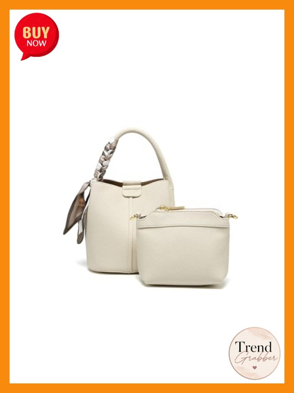 Mini Vegan Leather Bucket Bag Crossbody Purse with Pouch & Strap